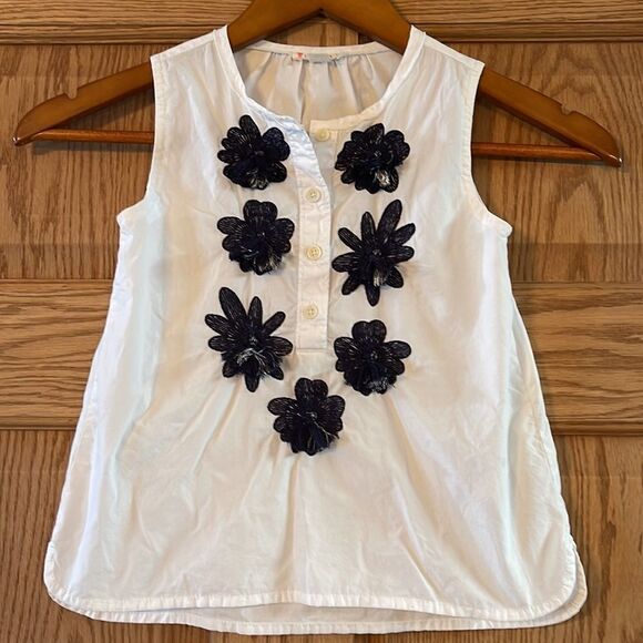 CREWCUTS By J.Crew Girls Sleeveless Top Flower Tassels - Picture 2 of 6
